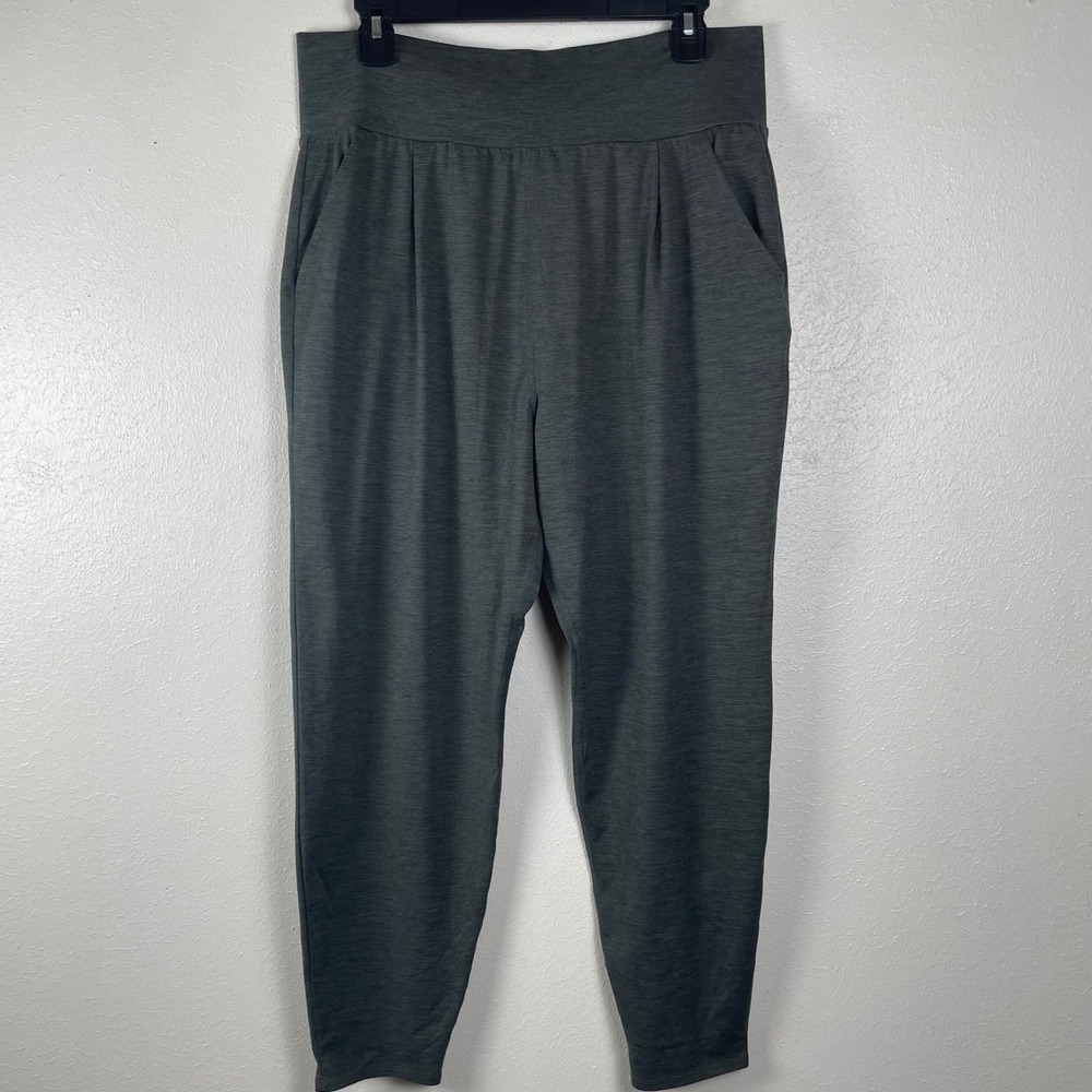 Vuori Womens Charcoal Heather Gray High Rise Pleated Jogger Pants XL